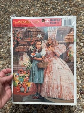 Vintage 1988 Wizard of Oz Golden Frame-Tray Puzzle Dorothy Glinda 4512C-4 Sealed